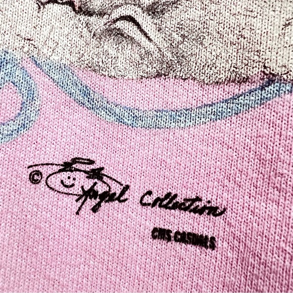 Vintage Fruit of the loom sweatshirt collared pink with dog and cat : Box R: - Picture 3 of 10